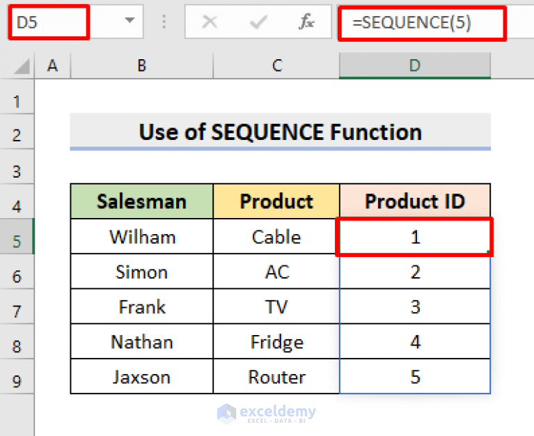 How To Create A Number Sequence With Formula In Excel 8101