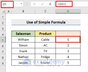 How to Create a Number Sequence with Formula in Excel