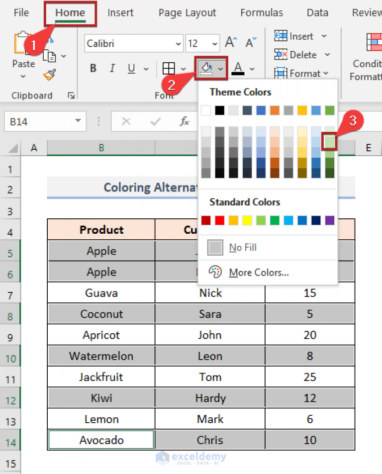 How To Color Alternate Row Based On Cell Value In Excel