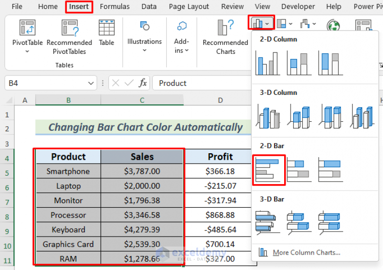 how-to-change-bar-chart-color-based-on-category-in-excel-3-methods