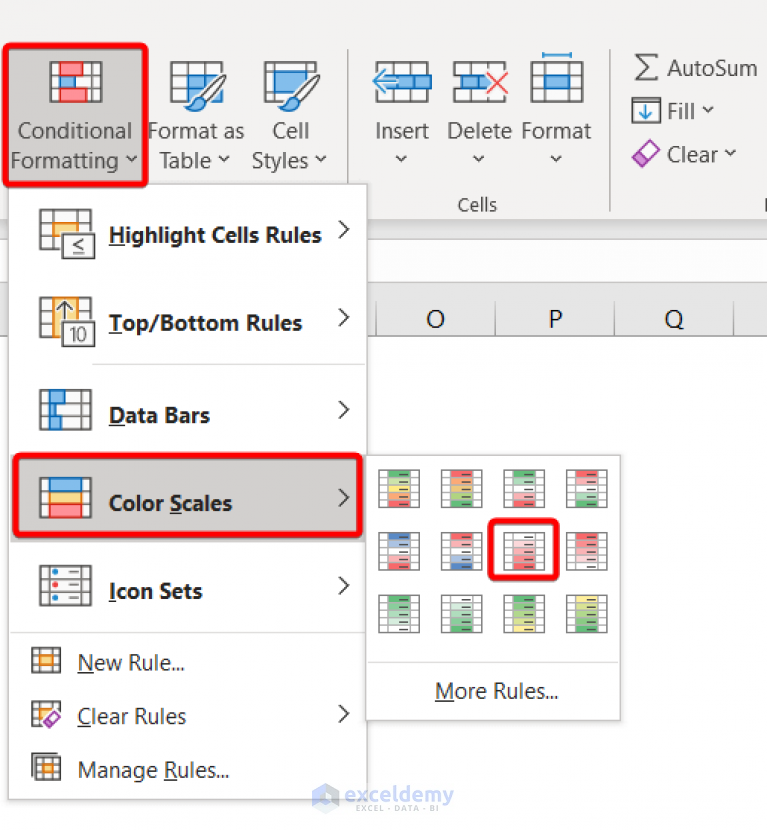 Color Scale Per Row with Conditional Formatting in Excel