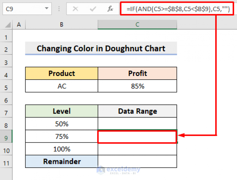 Excel Doughnut Chart Change Color Based On Value