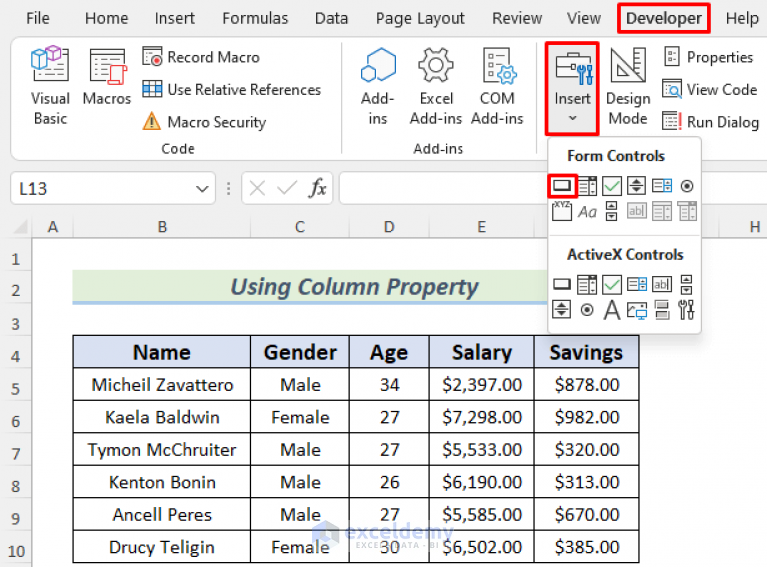 How to Hide Columns with Button in Excel (4 Suitable Methods)