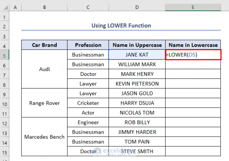 how-to-change-upper-case-to-lower-case-in-excel-5-effective-methods