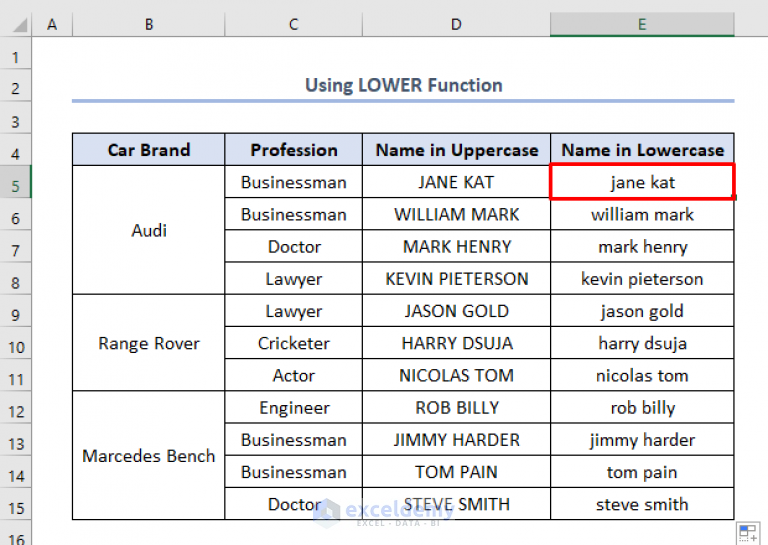 how-to-change-upper-case-to-lower-case-in-excel-5-effective-methods