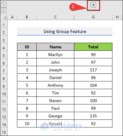 How to Collapse Columns in Excel (6 Easy Ways) - ExcelDemy