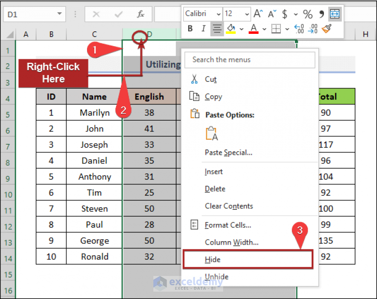 How to Collapse Columns in Excel (6 Easy Ways) - ExcelDemy