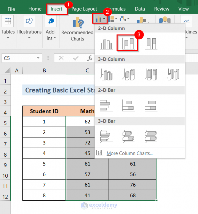 How To Create A Stacked Column Chart In Excel 4 Suitable Ways