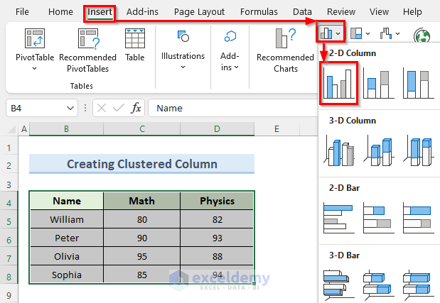  How To Create Graphs In Excel With Multiple Columns 3 Easy Methods 