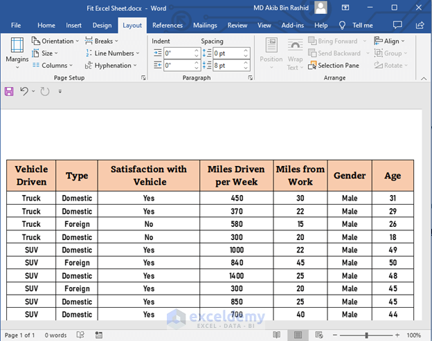 How To Fit Big Excel Table In Word Brokeasshome