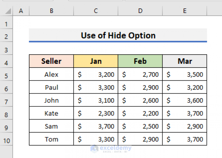 How to Hide Blank Cells in Excel (5 Easy Ways) ExcelDemy