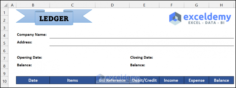 How To Maintain Ledger Book In Excel (with Easy Steps)