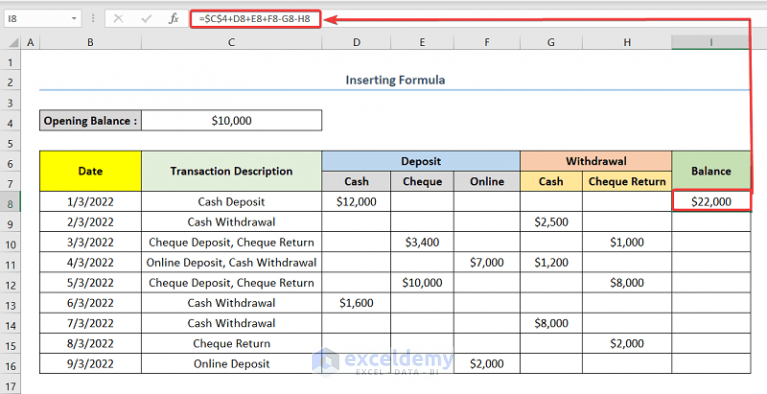 How to Make a Bank Ledger in Excel (with Easy Steps)