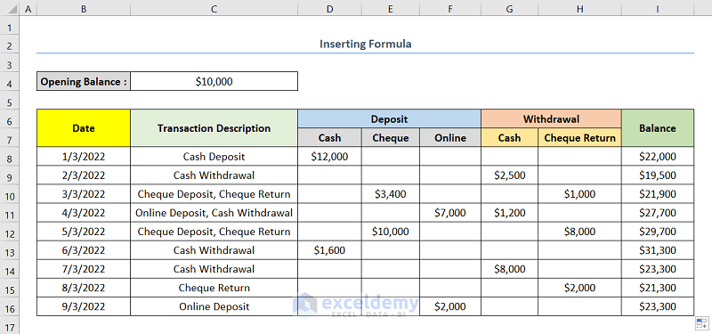 How To Make A Bank Ledger In Excel with Easy Steps 