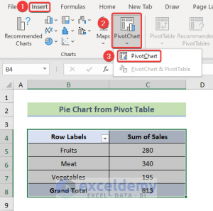 how to make a pie chart in excel with multiple data