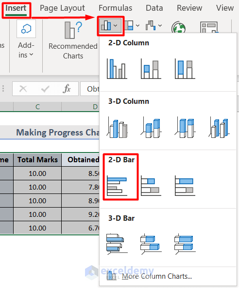 How To Make Progress Chart In Excel 2 Simple Methods ExcelDemy