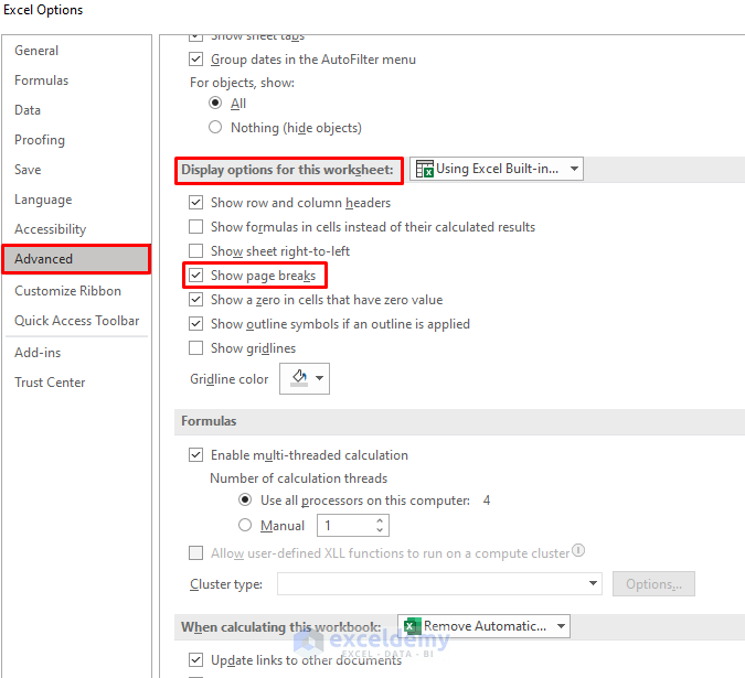 Excel Vba Remove Automatic Page Breaks