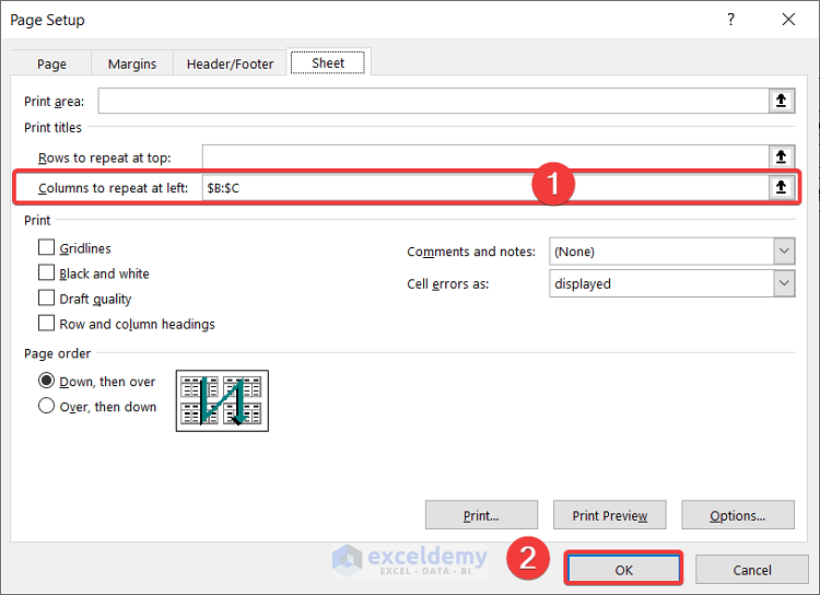 How To Set Print Titles To Repeat In Excel