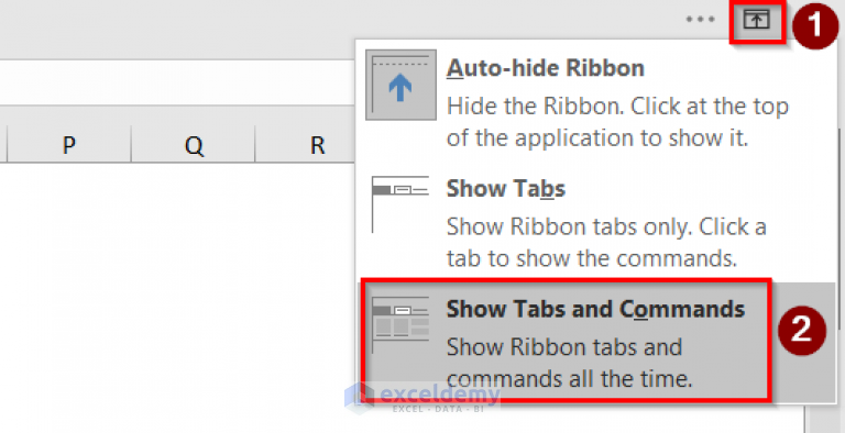 how-to-show-menu-bar-in-excel-2-common-cases-exceldemy