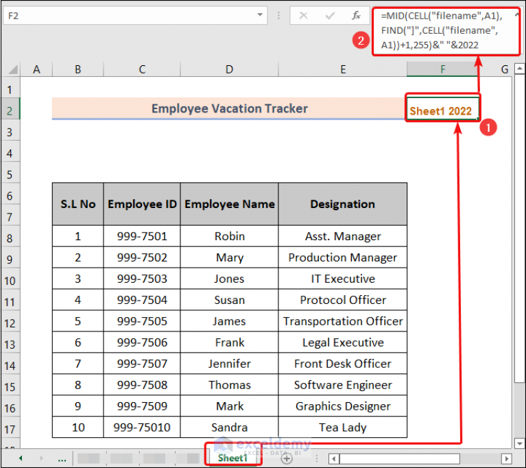 How to Track Employee Vacation Time in Excel (with Easy Steps)