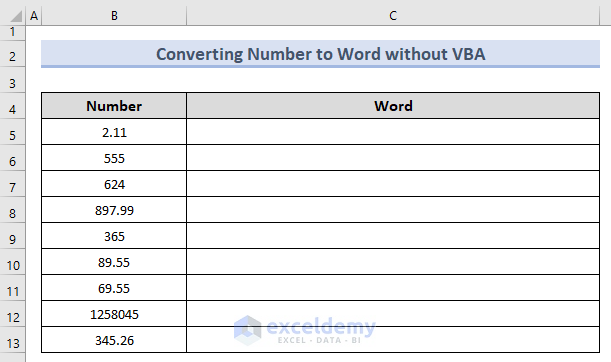 How To Convert Number To Words In Excel Without VBA 