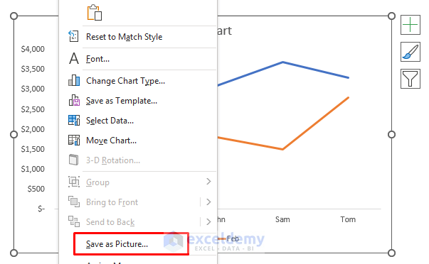 How To Save Excel Chart As High Resolution Image 6 Easy Ways 