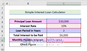 Excel Simple Interest Loan Calculator With Payment Schedule