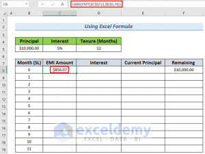 How to Make Two Wheeler Loan EMI Calculator in Excel (2 Easy Ways)