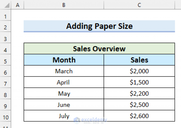 How To Add Paper Size In Excel 4 Easy Ways ExcelDemy