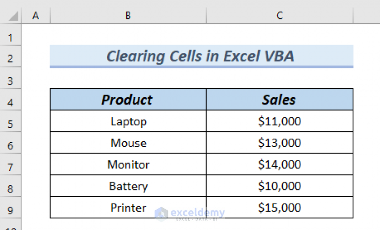 How To Clear Cells In Excel Vba 9 Easy Methods 9323