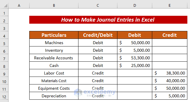 How To Make Journal Entries In Excel 3 Steps