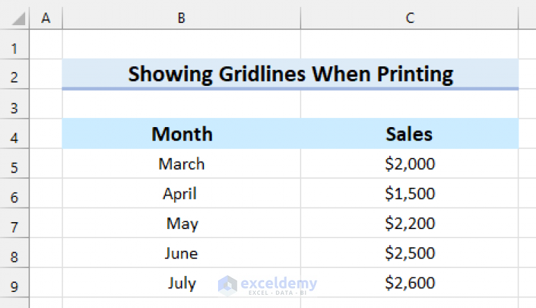 how-to-show-gridlines-in-excel-when-printing-6-easy-ways