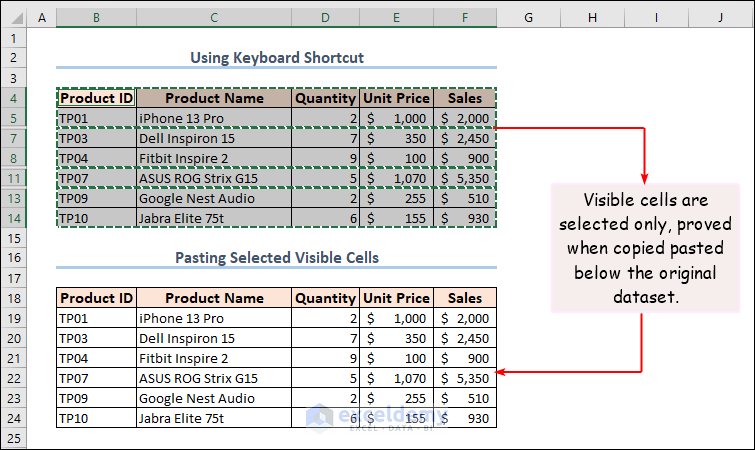 How To Select Visible Cells In Excel 5 Quick Tricks Exceldemy 0108