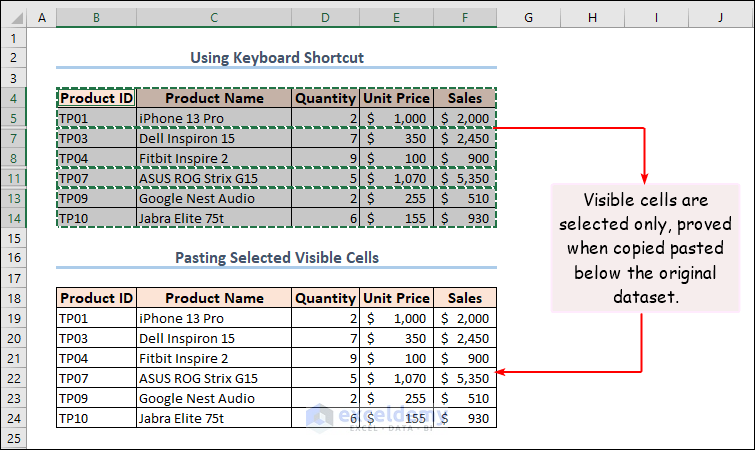 How To Select Visible Cells In Excel 5 Quick Tricks ExcelDemy