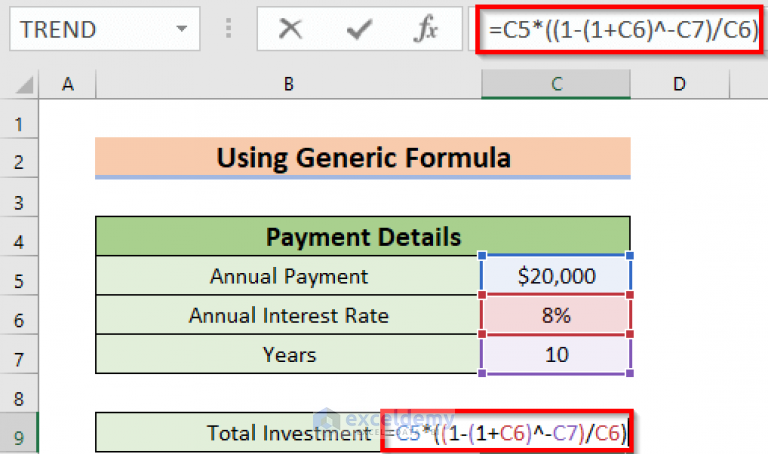 How to Calculate Annuity Payments in Excel (4 Suitable Examples)