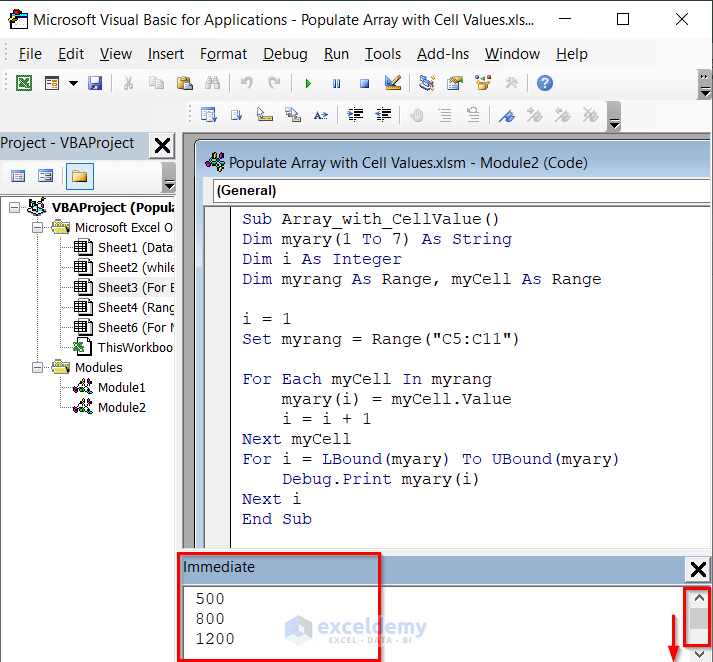 Excel VBA To Populate Array With Cell Values 4 Suitable Examples 