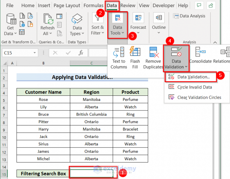 How to Create a Filtering Search Box for Your Excel Data (5 Ways)