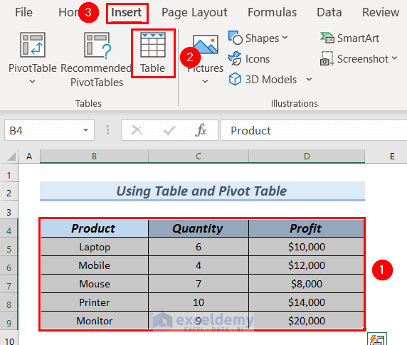  Create A Table In Excel Based On Cell Value 4 Easy Methods 