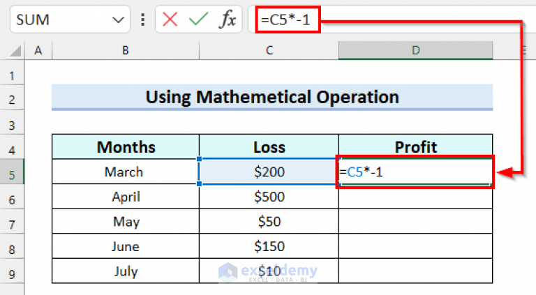 how-to-change-positive-numbers-to-negative-in-excel-6-ways