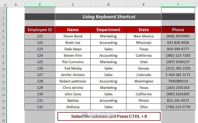 how-to-hide-columns-without-right-click-in-excel-3-ways