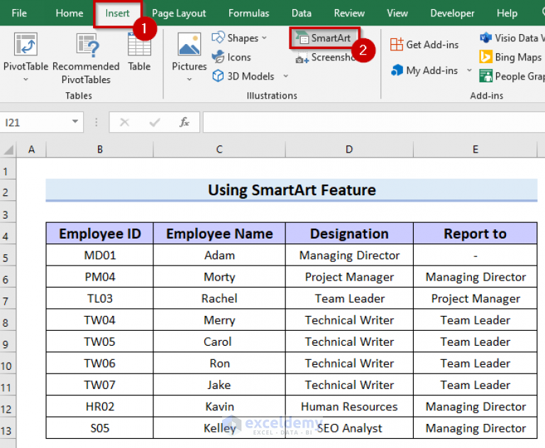 How To Make Hierarchy Chart In Excel 3 Easy Ways ExcelDemy