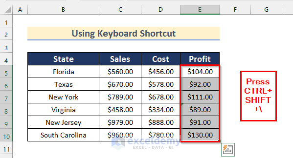 Shortcut To Select Specific Rows In Excel