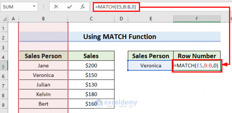 how-to-return-row-number-of-a-cell-match-in-excel-7-methods