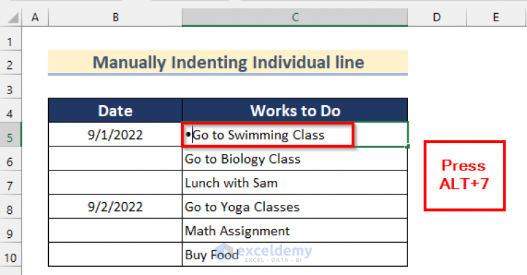 How Do You Insert Bullet Points In A Cell In Excel