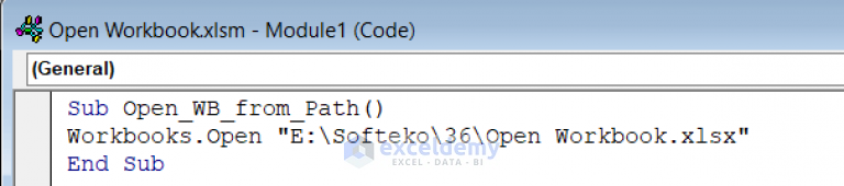 How To Open Workbook From Path Using Excel Vba 4 Examples 0046