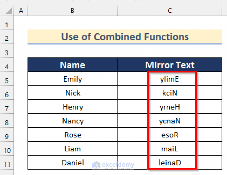 how-to-mirror-text-in-excel-5-easy-ways-exceldemy