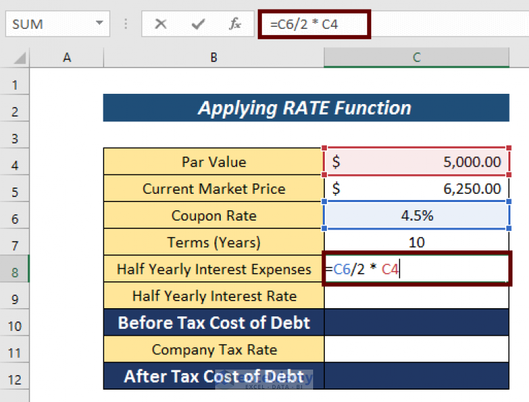 How To Calculate Cost Of Debt In Excel (3 Simple Ways)