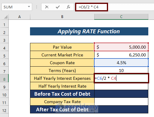 How To Calculate Cost Of Debt In Excel (3 Simple Ways)