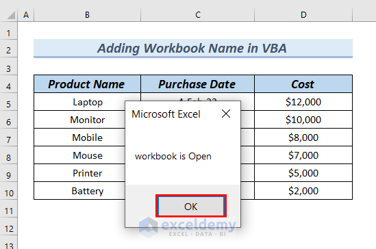 How To Set Active Workbook Name In Vba