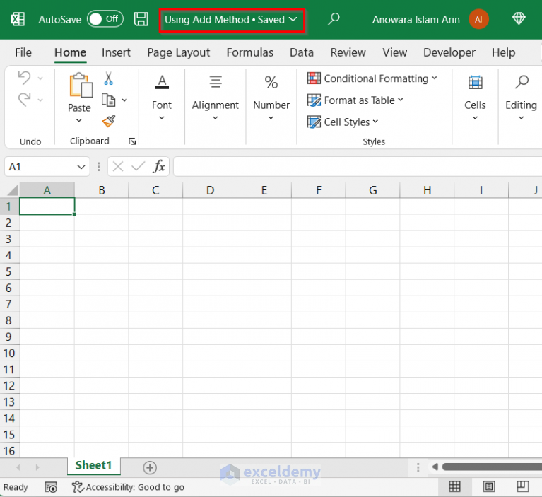 Excel VBA: Create a New Workbook and Name It (6 Examples)